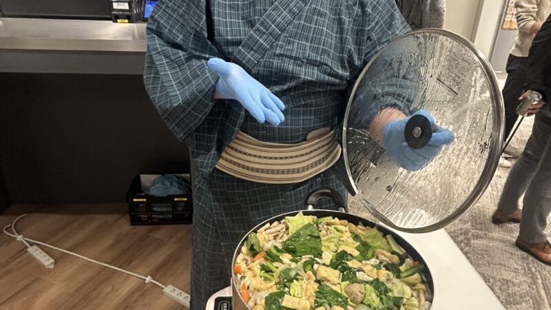 都内のオフィスでちゃんこ鍋のケータリングにいってきました！